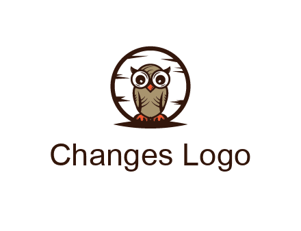 circle behind owl with big eyes