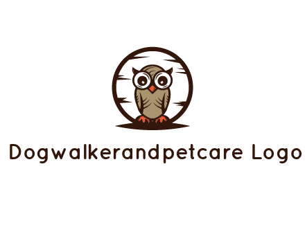 circle behind owl with big eyes