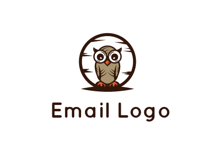 circle behind owl with big eyes