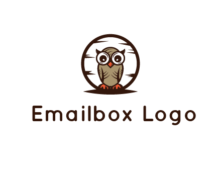 circle behind owl with big eyes