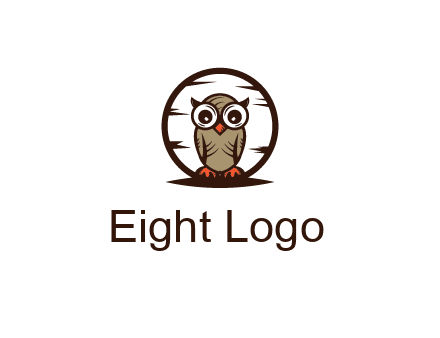 circle behind owl with big eyes