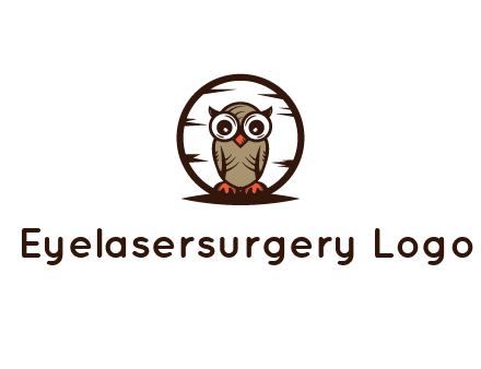 circle behind owl with big eyes