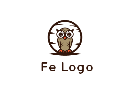 circle behind owl with big eyes