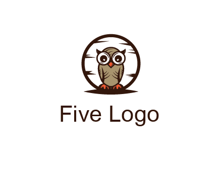 circle behind owl with big eyes