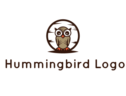 circle behind owl with big eyes