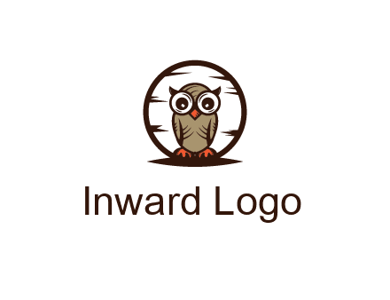 circle behind owl with big eyes