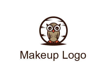circle behind owl with big eyes