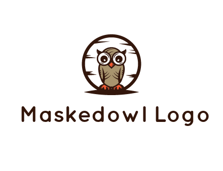 circle behind owl with big eyes