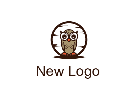 circle behind owl with big eyes