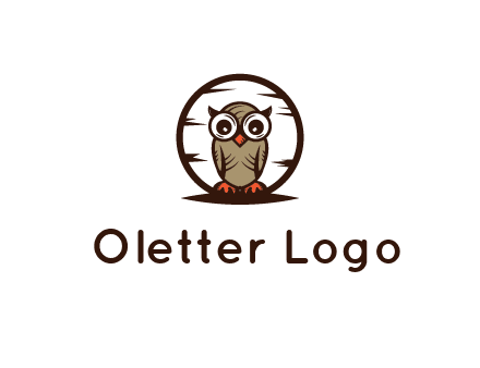 circle behind owl with big eyes