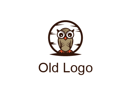 circle behind owl with big eyes