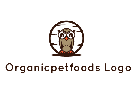 circle behind owl with big eyes
