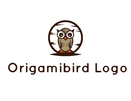 circle behind owl with big eyes