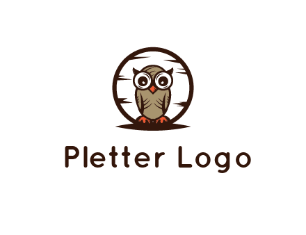 circle behind owl with big eyes