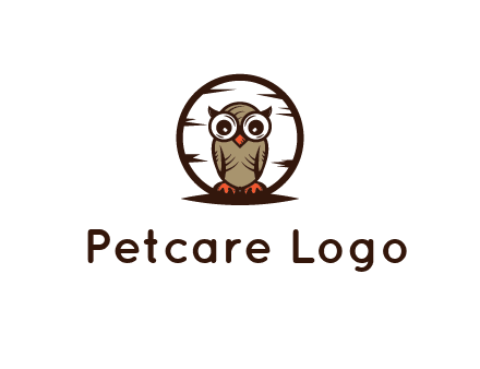 circle behind owl with big eyes