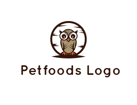 circle behind owl with big eyes