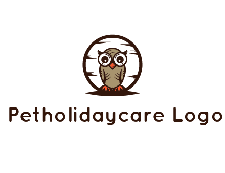 circle behind owl with big eyes
