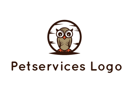 circle behind owl with big eyes