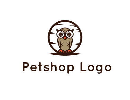 circle behind owl with big eyes