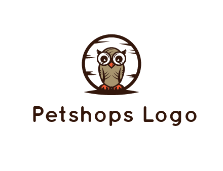 circle behind owl with big eyes