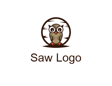 circle behind owl with big eyes