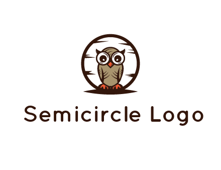circle behind owl with big eyes