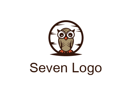 circle behind owl with big eyes