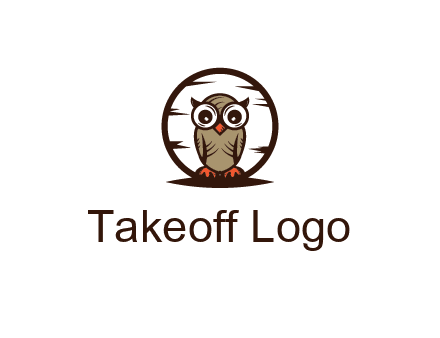 circle behind owl with big eyes