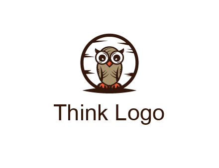 circle behind owl with big eyes