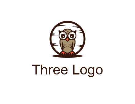 circle behind owl with big eyes