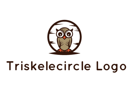 circle behind owl with big eyes