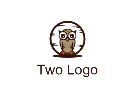 circle behind owl with big eyes