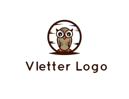 circle behind owl with big eyes