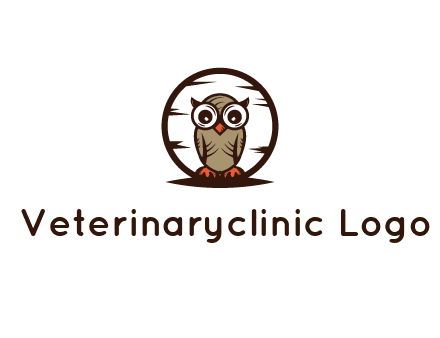 circle behind owl with big eyes