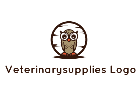 circle behind owl with big eyes