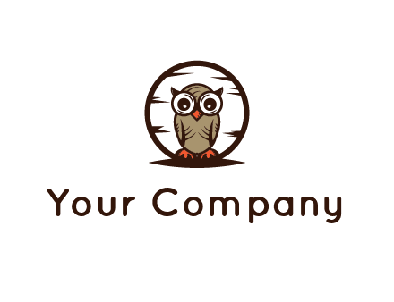 circle behind owl with big eyes