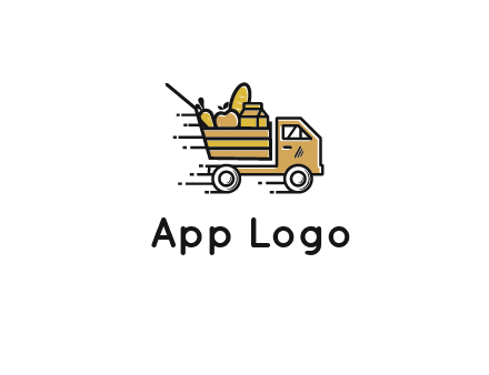 truck carrying groceries
