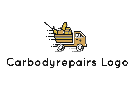 truck carrying groceries