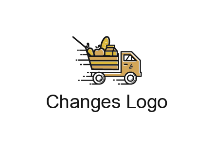 truck carrying groceries