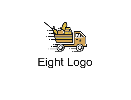 truck carrying groceries
