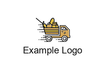 truck carrying groceries