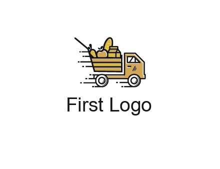 truck carrying groceries