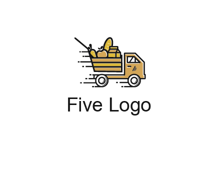 truck carrying groceries