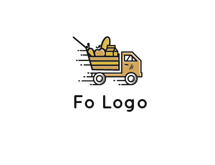 truck carrying groceries