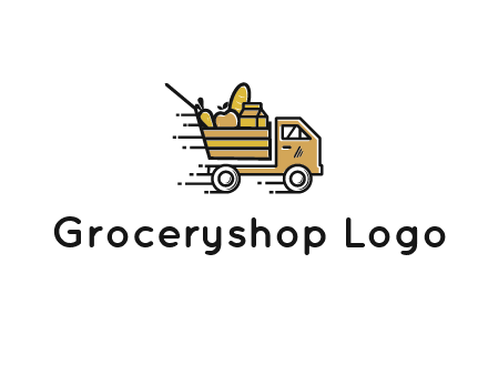 truck carrying groceries