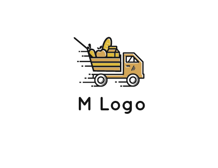 truck carrying groceries