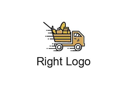 truck carrying groceries