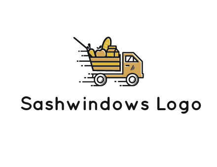 truck carrying groceries