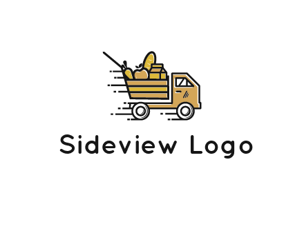 truck carrying groceries