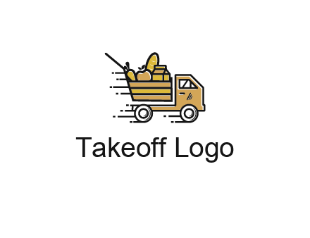 truck carrying groceries